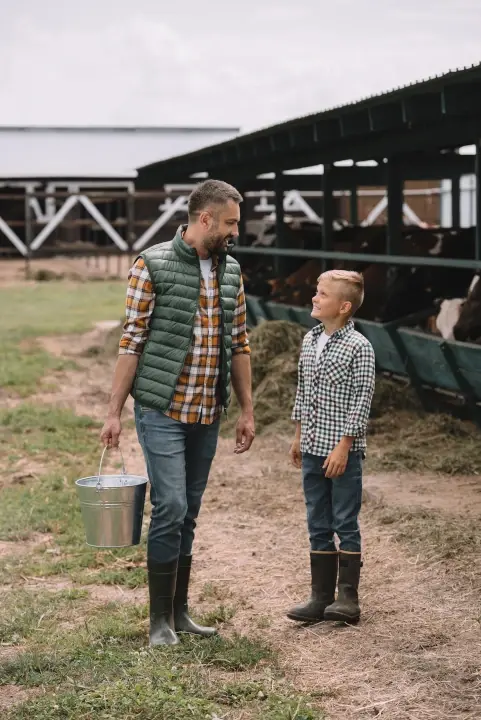 Rancher with son